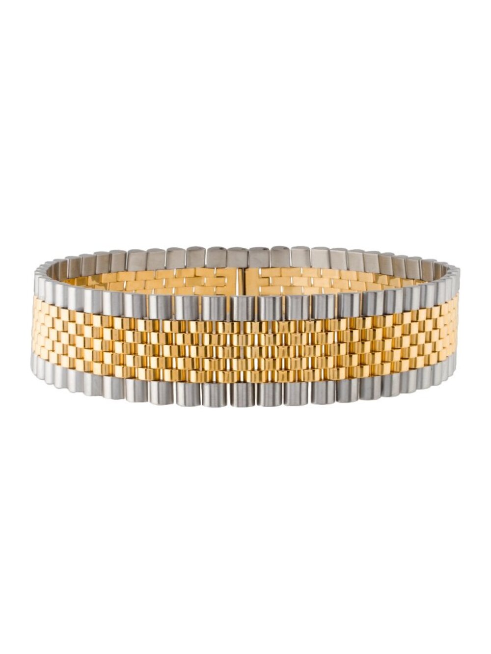 Alexander Wang Watch Band Choker Necklace Two Tone Metal
